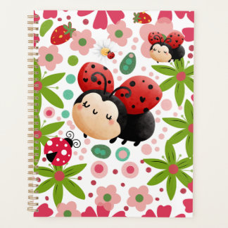 Cute Strawberry Ladybug Notebook 
