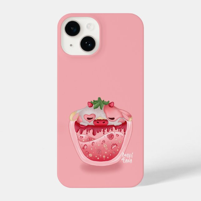 Cute Strawberry Phone Case – Pink Design iPhone 14 Hülle (Rückseite)