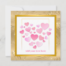 Cute Style Pink Hearts Romantic Valentine's Day