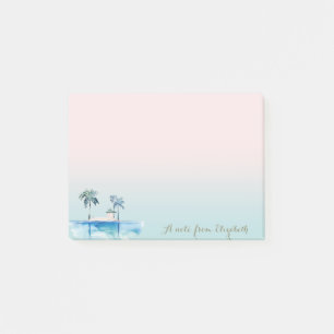 Cute Stylish Tropical, Palmen, Ozean Post-it Klebezettel