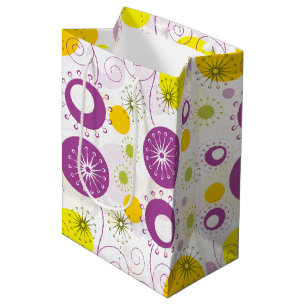 Cute Stylized Flowers Pattern Mittlere Geschenktüte