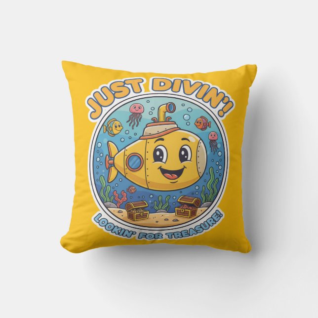 Cute Submarine-Nautical Nursery Decor Kissen (Vorderseite)