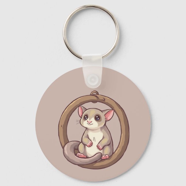Cute Sugar Glider Ornament Art Schlüsselanhänger (Vorderseite)