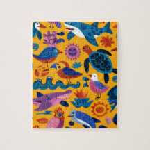 Cute Summer Animals Pattern Puzzle Gift