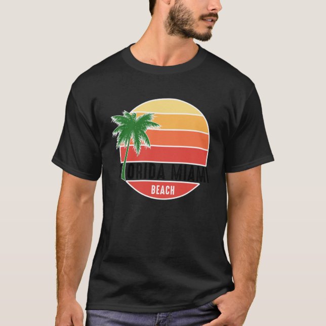 Cute Summer Beach Vacation Tees  Florida Miami Bea (Vorderseite)