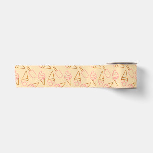 Cute summer food with outline ice cream contours satinband