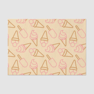 Cute summer food with outline ice cream contours seidenpapier