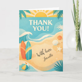Cute Summer Pool Party Thank You Beach Tropical Karte