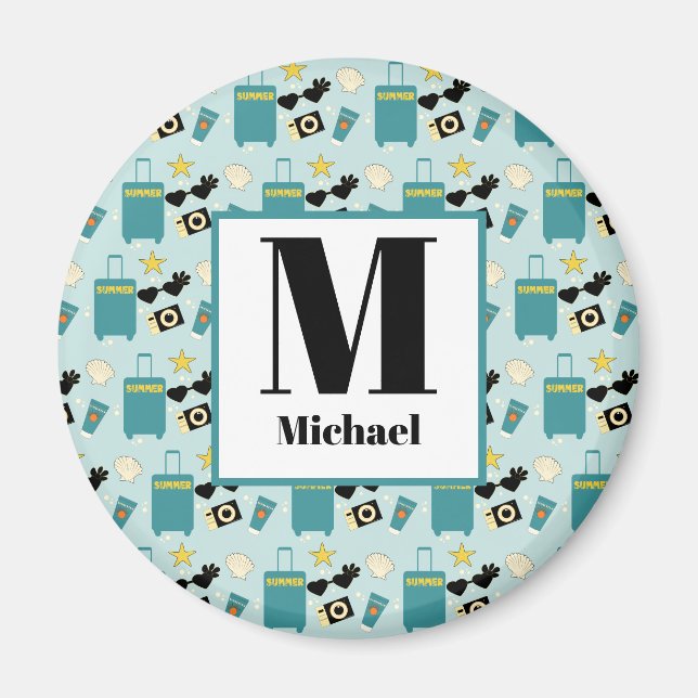 Cute Summer Vacation Elements Magnet (Vorne)