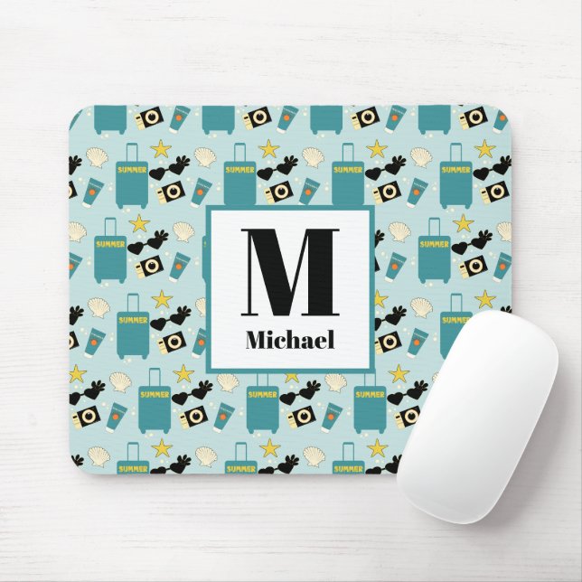 Cute Summer Vacation Elements Mousepad (Mit Mouse)