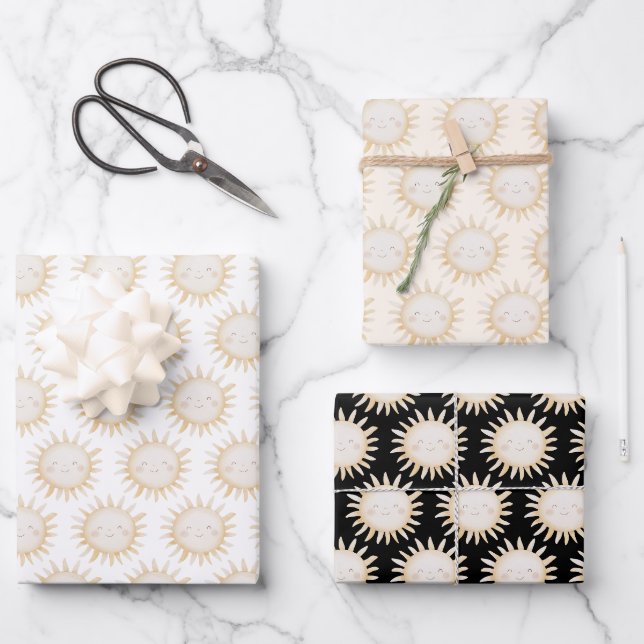 Cute Sun background Geschenkpapier Set (Vorderseite)