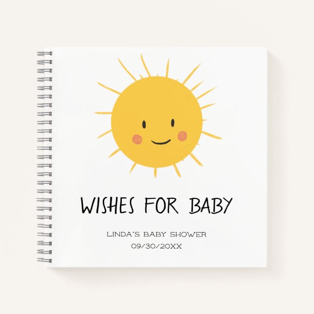 Cute Sun Boy Baby shower Livre d'invité (Devant)
