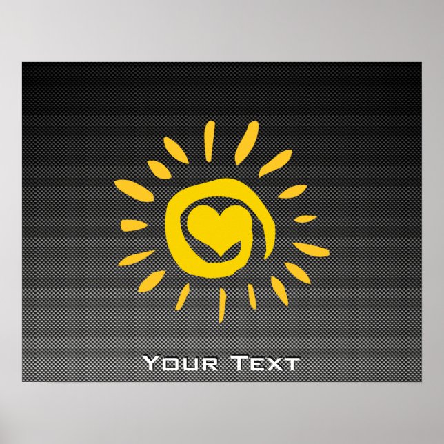 Cute Sun; Faux Carbon Fiber Poster (Vorne)