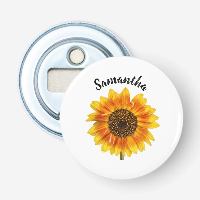 Cute Sunflower Personalized Flaschenöffner (Vorderseite)