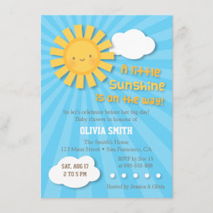 Cute Sunshine Baby Shower Invitations