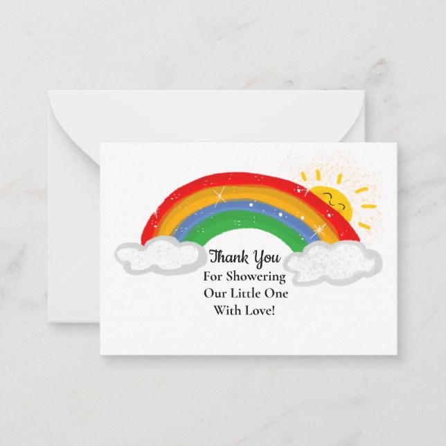 Cute Sunshine Rainbow Carte de remerciements (Devant)