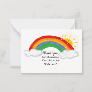 Cute Sunshine Rainbow Carte de remerciements