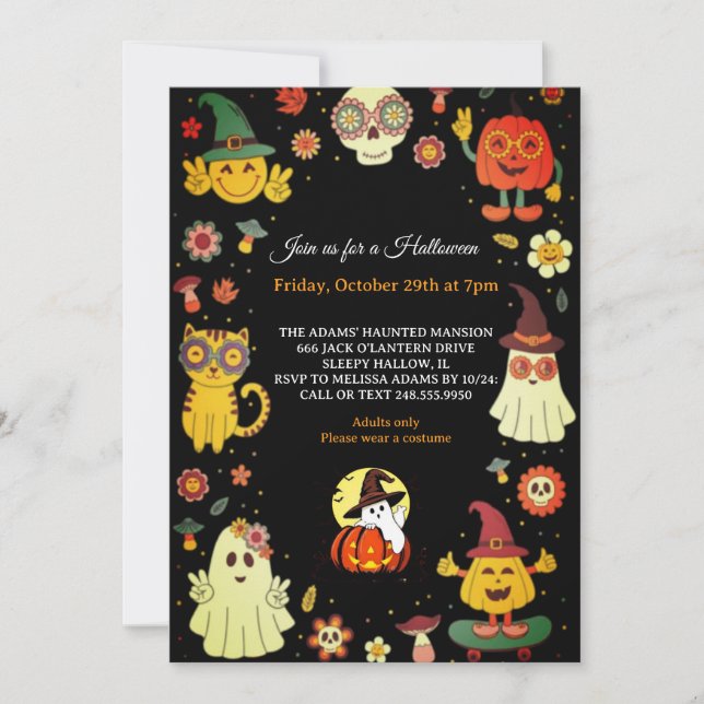 Cute Super Halloween Party Invitation (Devant)