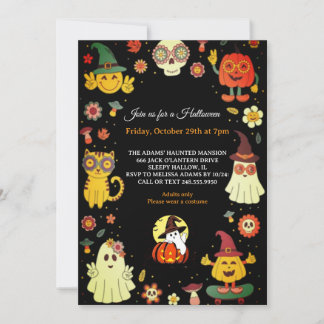 Cute Super Halloween Party Invitation