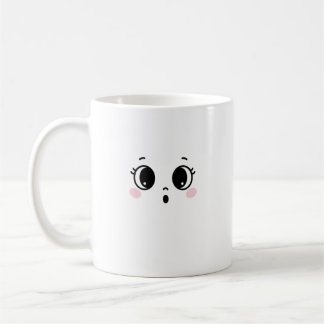 Cute Surprised Anime Face Coffee Mug  Kaffeetasse