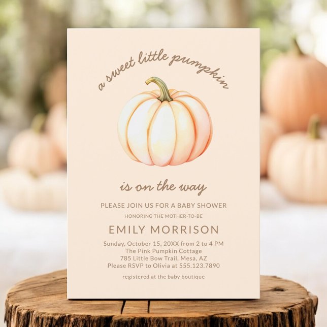 Cute Sweet Little Pumpkin Autumn Baby Shower Einladung (Von Creator hochgeladen)