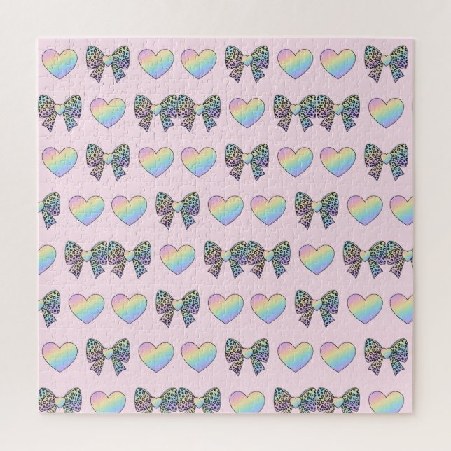  cute sweet rainbow hearts pastel gradient pattern (Vertikal)