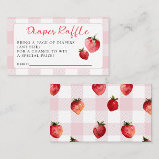 Cute Sweet Strawberry Baby Shower Diaper Raffle Begleitkarte