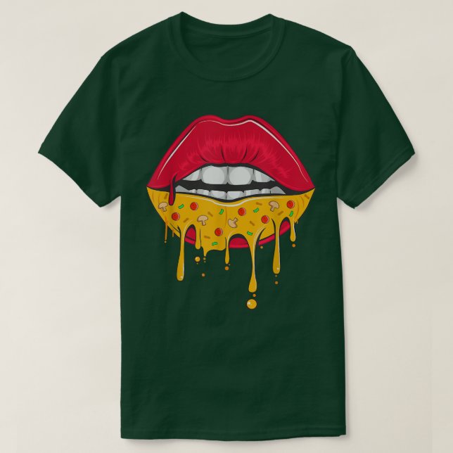 Cute T-shirt Pizza Lèvres Saint-Valentin Funny coe (Design devant)
