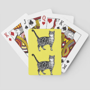 Cute Tabby Cat Dessin Art Jeu de cartes Jeu