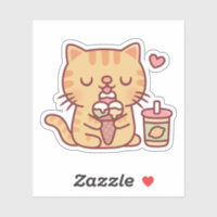 Cute Tabby Cat Loves Eating Ice
