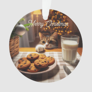 Cute Tabby Cat Reaching pour les cookies Noël