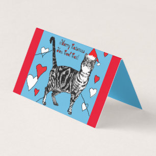 Cute Tabby Chat Merry Catsmus jeu de cartes de Noë