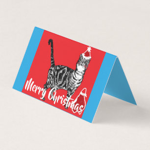Cute Tabby Chat Merry Catsmus jeu de cartes de Noë