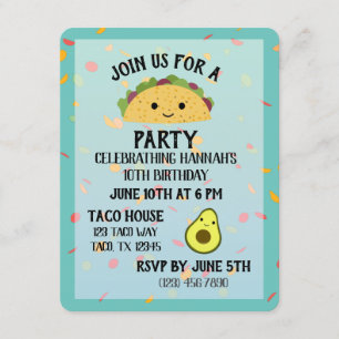 Cute Taco Party Invitation
