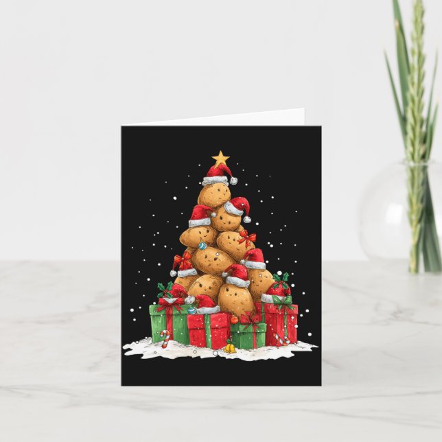 Cute Tato Le Christmas Tree Xmas Hat Long Sleeve  Karte (Vorderseite)