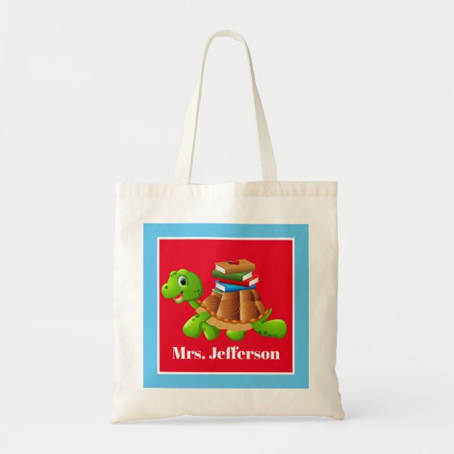 Cute Teacher's School tortle ajouter le nom sac fo (Devant)