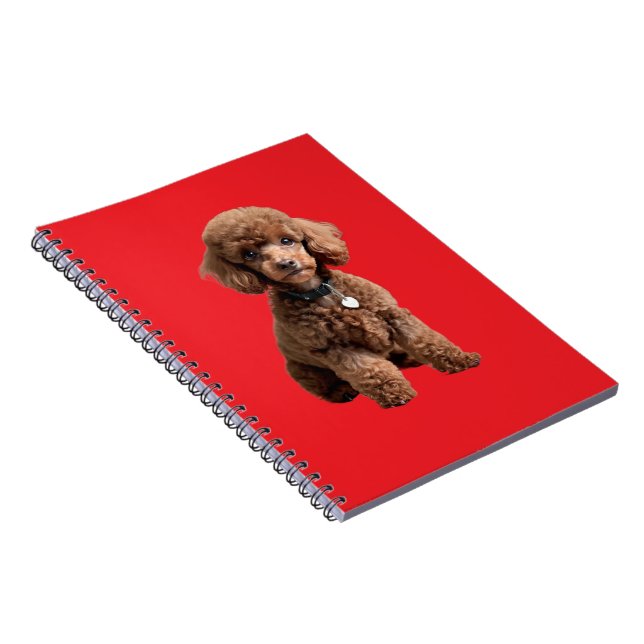  Cute Teacup Poodle Red Folder Notizblock (Rechte Seite)