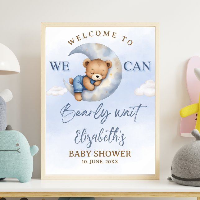 Cute Teddy Baby Shower for a Girl Poster (Von Creator hochgeladen)