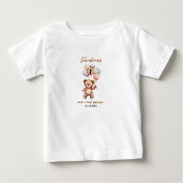 Cute Teddy Bear 1st Birthday | Sweet Bear  Baby T-shirt