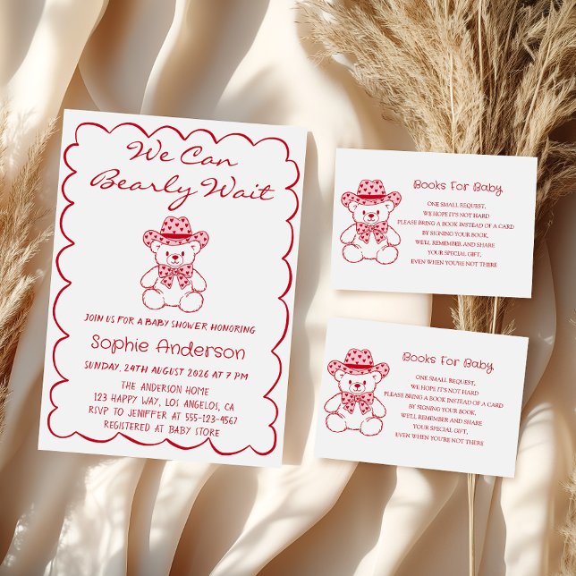Cute Teddy Bear Baby Shower Books for Baby Begleitkarte (Von Creator hochgeladen)