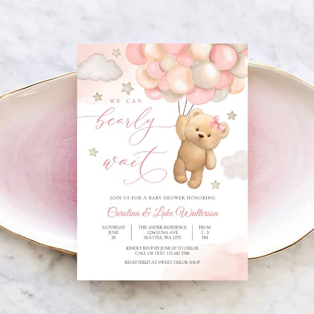 Cute Teddy Bear Baby Shower Invitation Einladung (Von Creator hochgeladen)