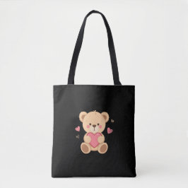 Cute Teddy Bear Holding Heart – love Tasche