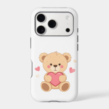 Cute Teddy Bear Holding Heart – Valentine Love Ill