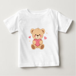 Cute Teddy Bear Holding Heart – Valentine Love Ill Baby T-shirt