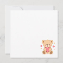 Cute Teddy Bear Holding Heart – Valentine Love Ill Einladung