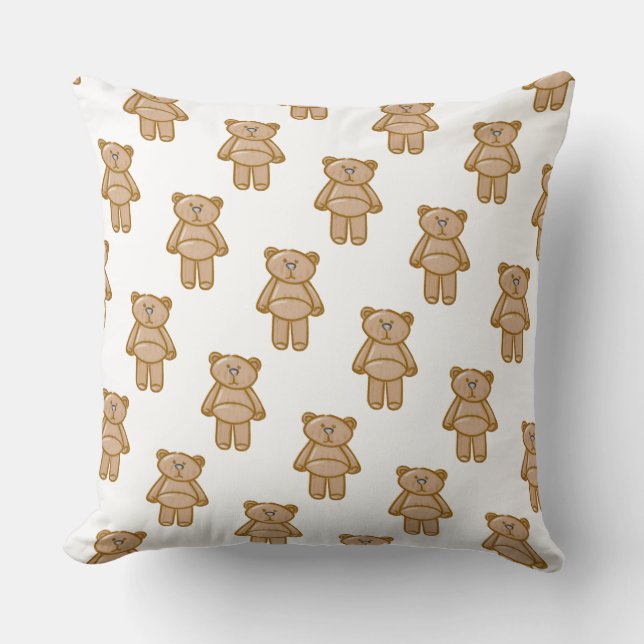 Cute Teddy Bear Pattern Kissen (Vorderseite)