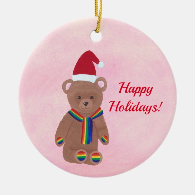 Cute Teddy Bear Père Noël Ornements (Devant)