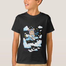 Cute Teddy Bear Pilot Airplane T-Shirt
