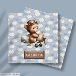 Cute Teddy Bear Pilote Baby shower Invité Livre Ga