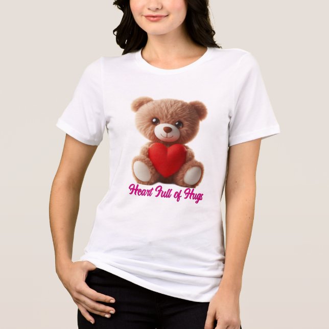 Cute Teddy Bear Valentine Tri-Blend Shirt (Vorderseite)